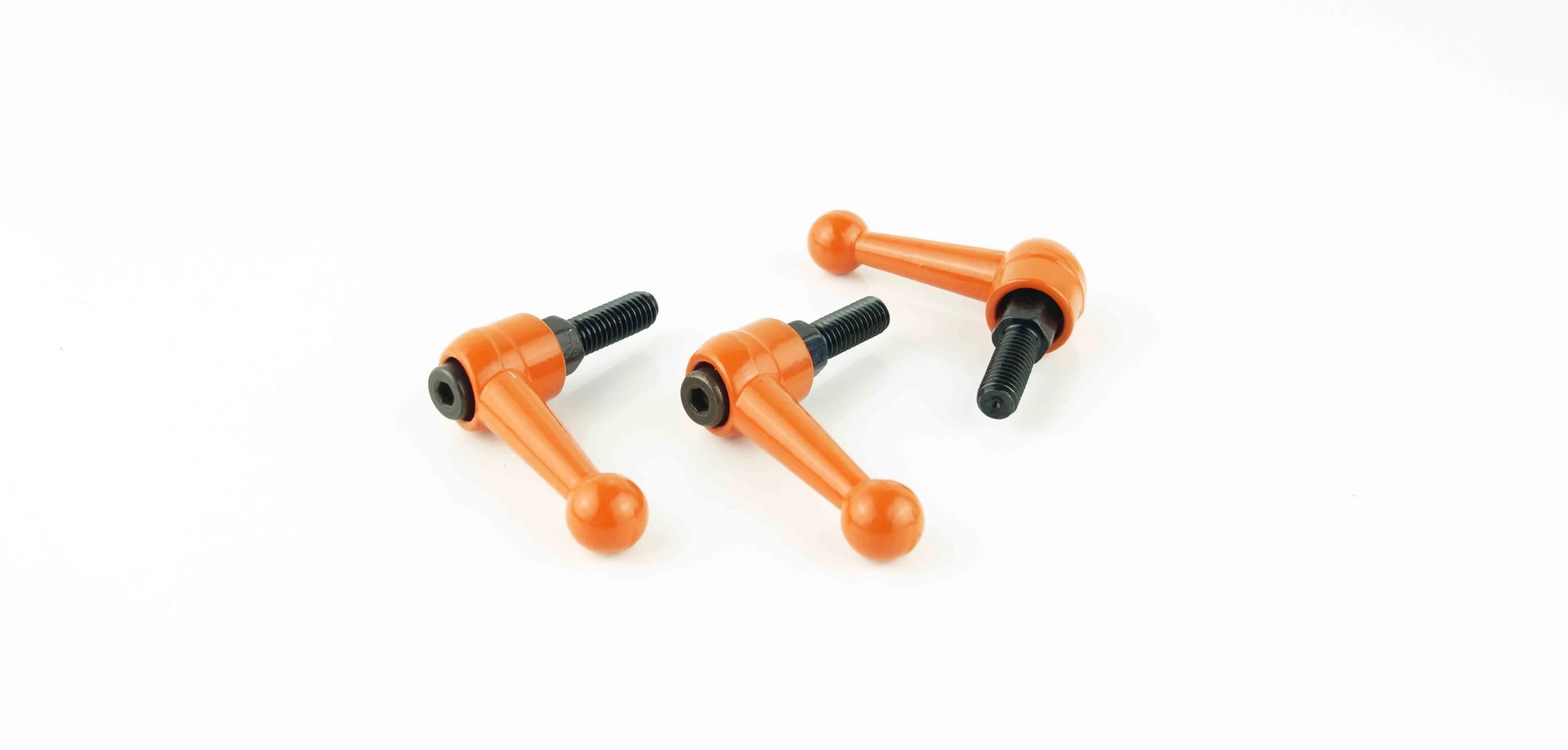 M5 M6 Solid Zinc Alloy Orange Adjustable Handle Clamping Lever Arm Tension Levers Knob