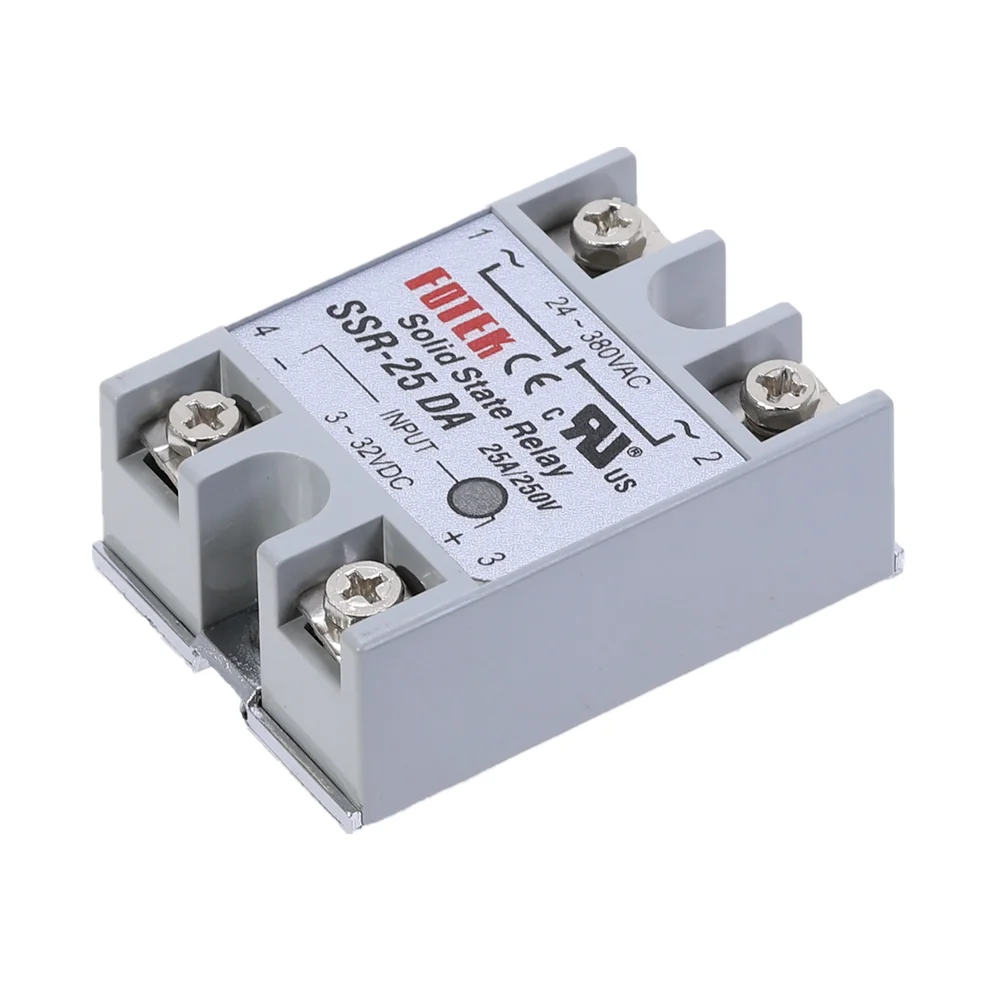 1pcs SSR-25DA 25A Solid State Relay Module 3-32V DC Input 24-380VAC