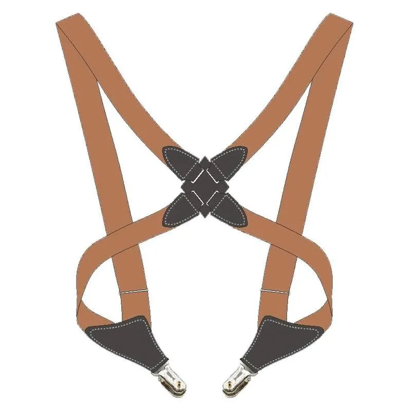 Suspender Pria Kawat Gigi Dapat Disesuaikan X Bentuk Suspender Clip-On Sabuk Tali Elastis Dewasa Suspender Aksesori Pakaian