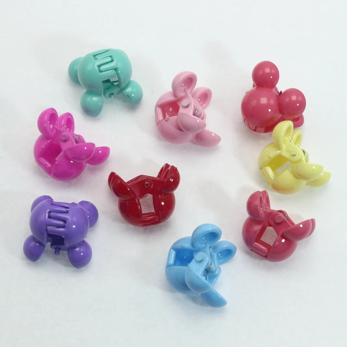 20 מעורב צבע בהיר פלסטיק מיני חלק עכבר שיער טופר מהדק 20mm שיער קליפים