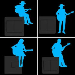Glow in the Dark Music Stickers Wall Switch Fridge Car Decor: Guitar/Violin/Piano/Saxophone/Trombone/Trumpet/Clarinet/Drum/Flute