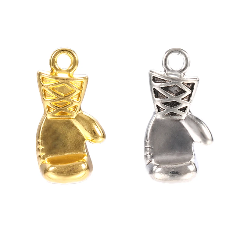 10Pcs Antique Gold Silver Color 3D Boxing Glove Fist Charms for DIY Jewelry Making Wholesale Metal Pendant Fit Necklace Keychain