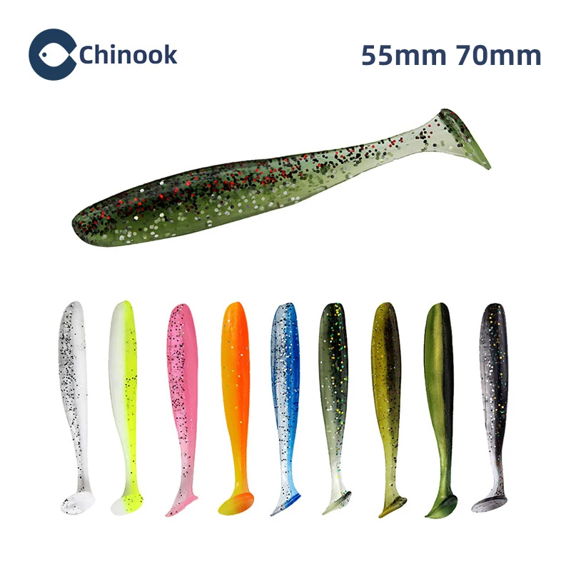 Chinook Lure Soft Bait SoftFish 55mm 70mm 90mm 120mm 5-10pcs Wobblers Silicone Fish Artificial SwimBaits Fishing