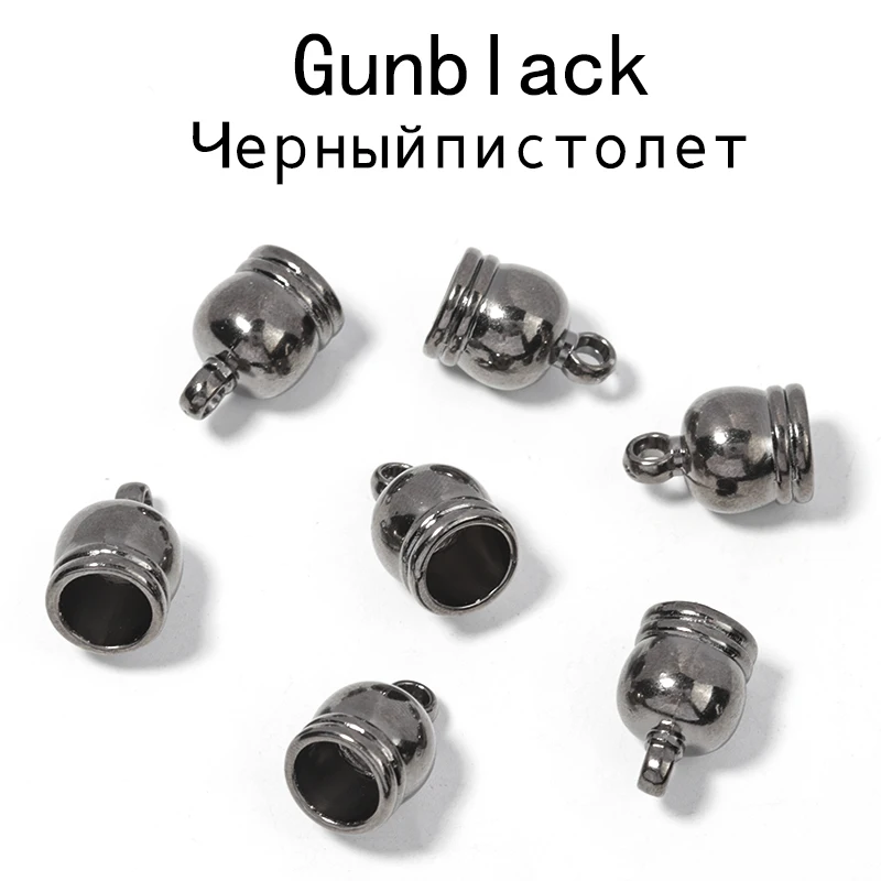 30-100pcs/lot Tassel Caps Leather Cord Cap Clasp End Tip Cap Crimp End Beads Caps Fit 6 7 8 9 12mm For Jewelry Making Findings