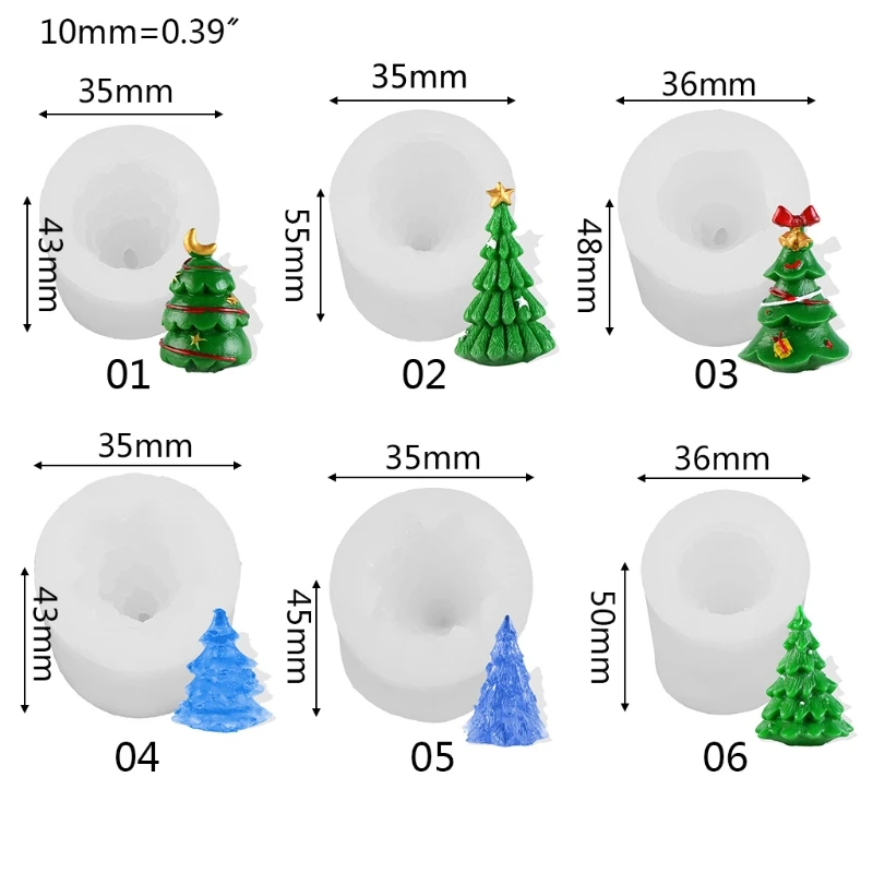 3D Christmas Tree Mold Silicone Clay Soap Mould DIY Chocolate Cake Decor Dropshipping