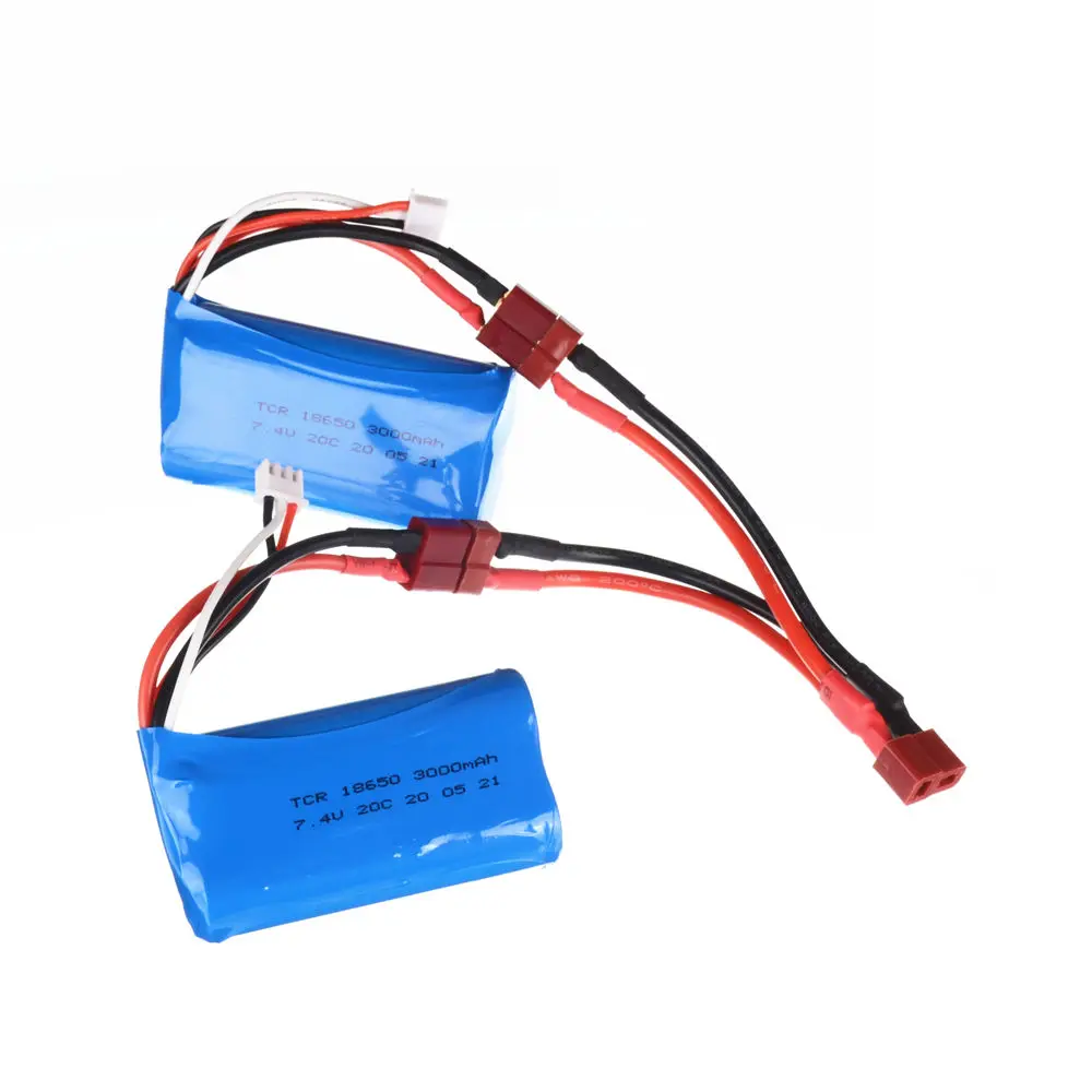アップグレードに7.4v 6000mah 2 2-6sリポバッテリーQ39 wltoys 12428 10428 12423 FT009 rc部品充電器のおもちゃの部品
