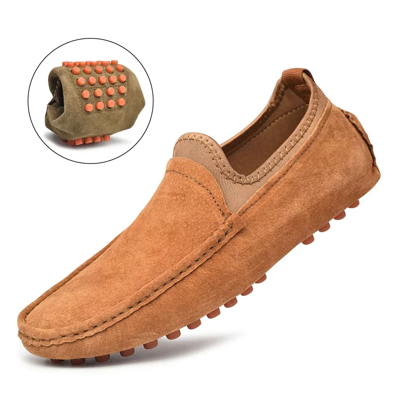 DEKABR Summer Men Loafers Genuine Leather Casual Shoes Fashion Slip On Driving Shoes Breathable Moccasins Plus Size 38~49