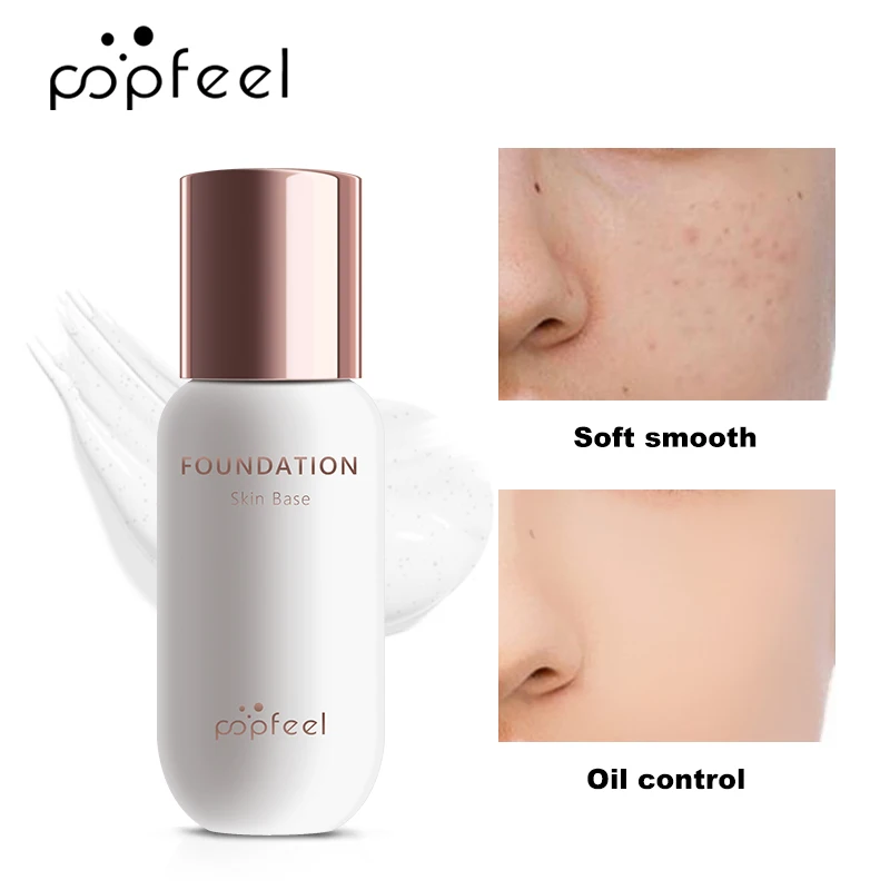 POPFEEL Color Changing Foundation Makeup Full Coverage Concealer Oil-control Waterproof Matte Foundation Base Maquiagem TSLM1