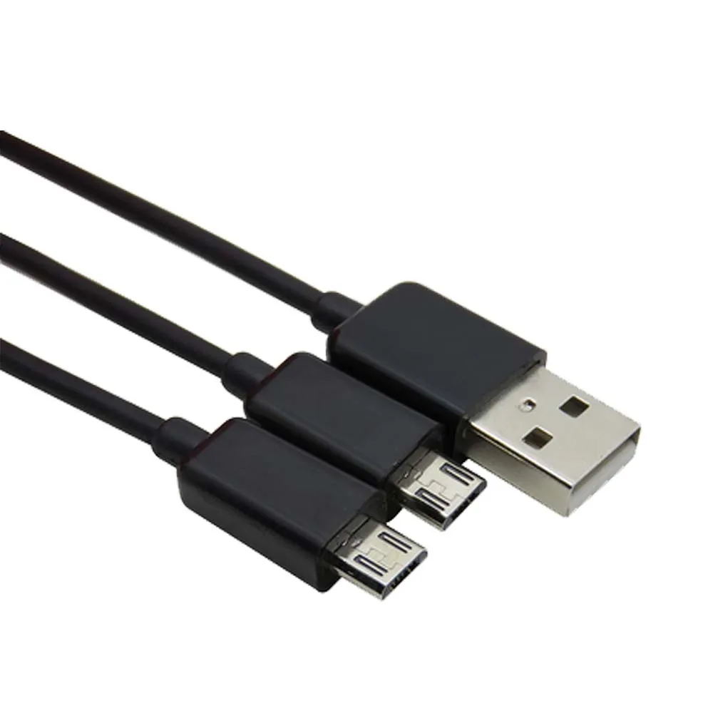 new easy carry 20cm USB Male to 2x micro Y Splitter Charging Cable for two phone CELL dual micro usb