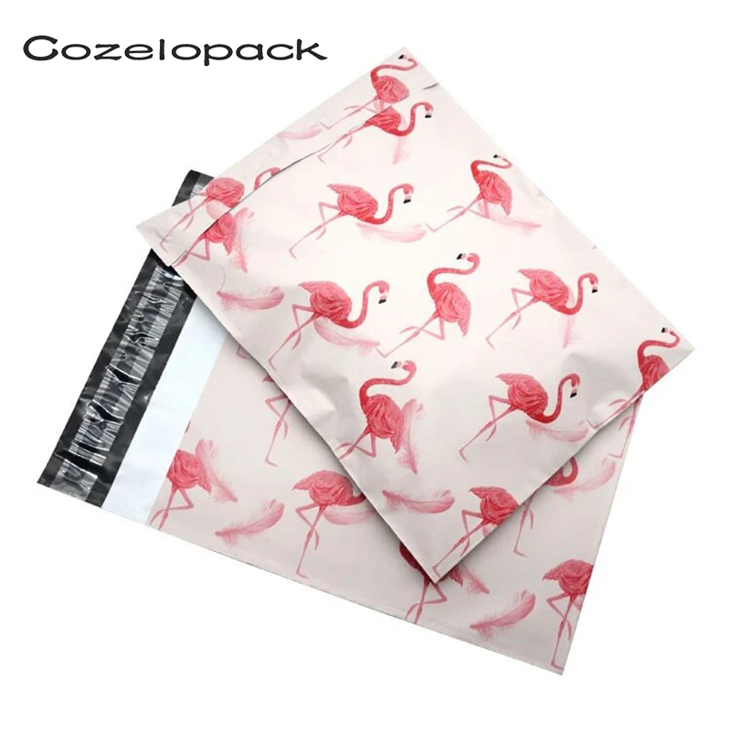 100PCS 10*13 inch Flamingo Pattern Poly Mailers 25x37cm Self Seal Plastic mailing Envelope Bags Shipping Bags Postal Envelopes