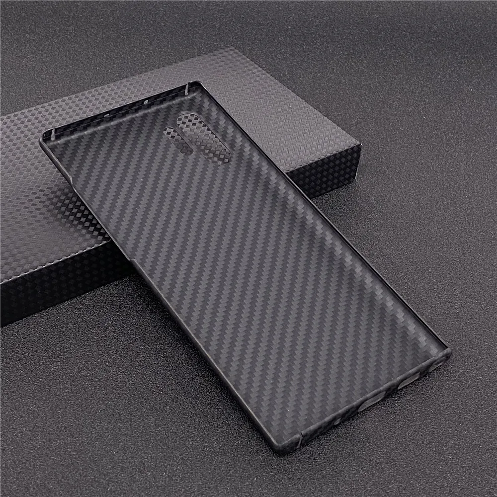 Real Carbon Fiber Lens Protection Phone Case for Samsung Galaxy Note 10 Plus Carbon Fiber Hard Cover Cases