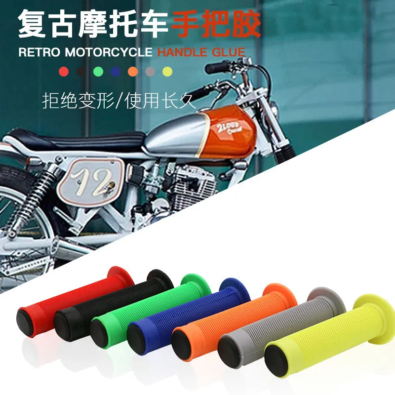 A Pair Motorbike Handlebar Grips Motorcycle Accessories Rubber Motocross Hand Bar Nondestructive Installation 22MM Universal