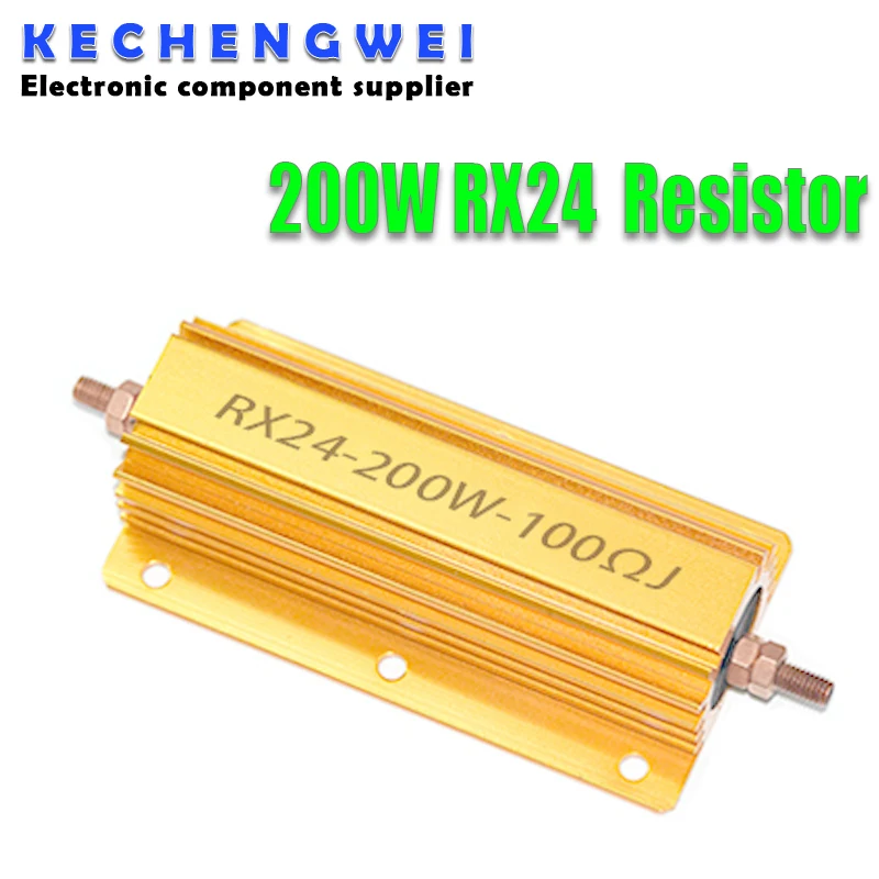 200W RX24 aluminiowa obudowa przypadku rezystor drutowy 0.1 ~ 1K 0.15 0.2 0.5 1 2 4 6 8 10 15 20 100 150 200 300 400 1K ohm
