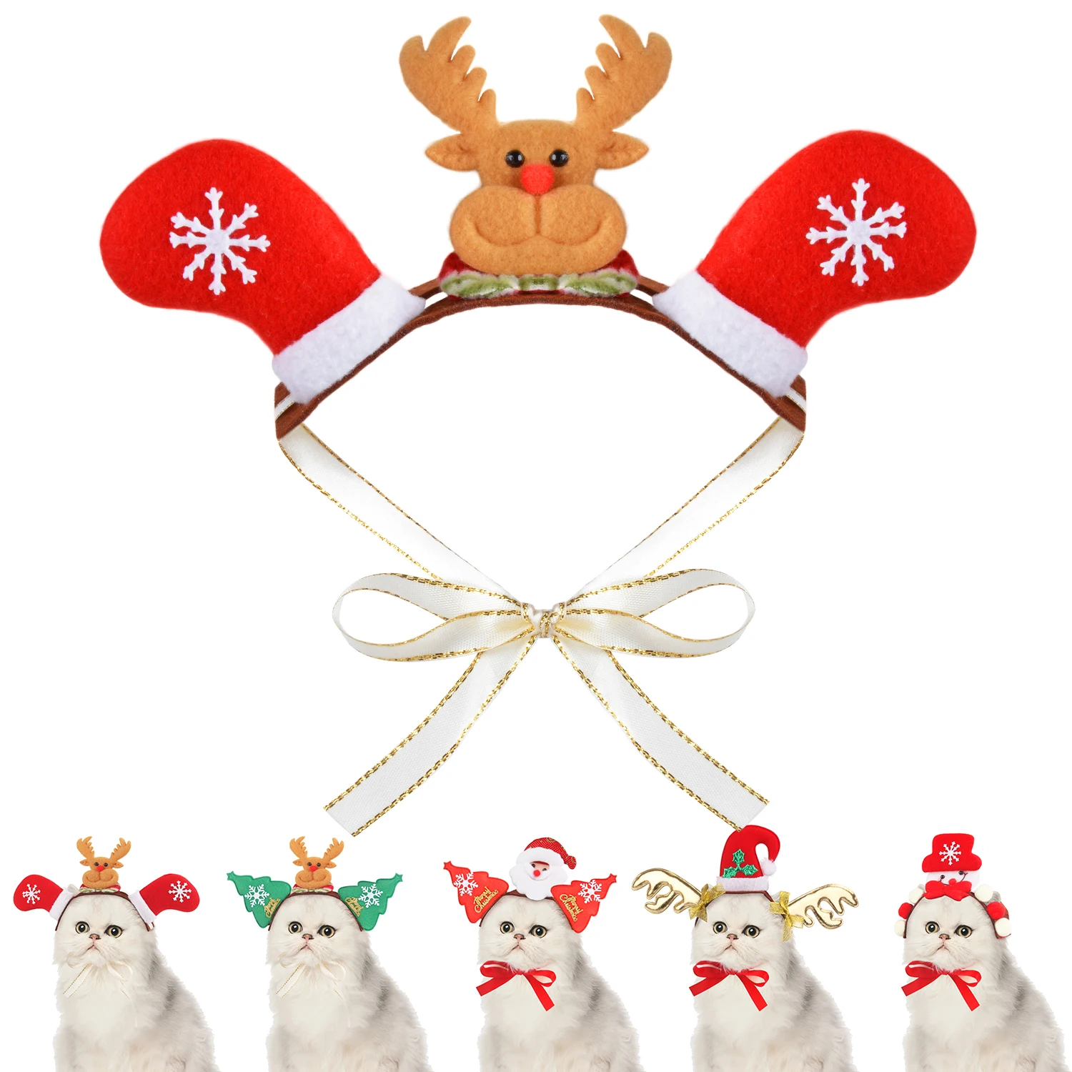 Christmas Dog Headbands Antlers Pet Supplies Dog Cat Deer Headband Decoration Teddy Dog Antlers Dog Gentleman Headdress