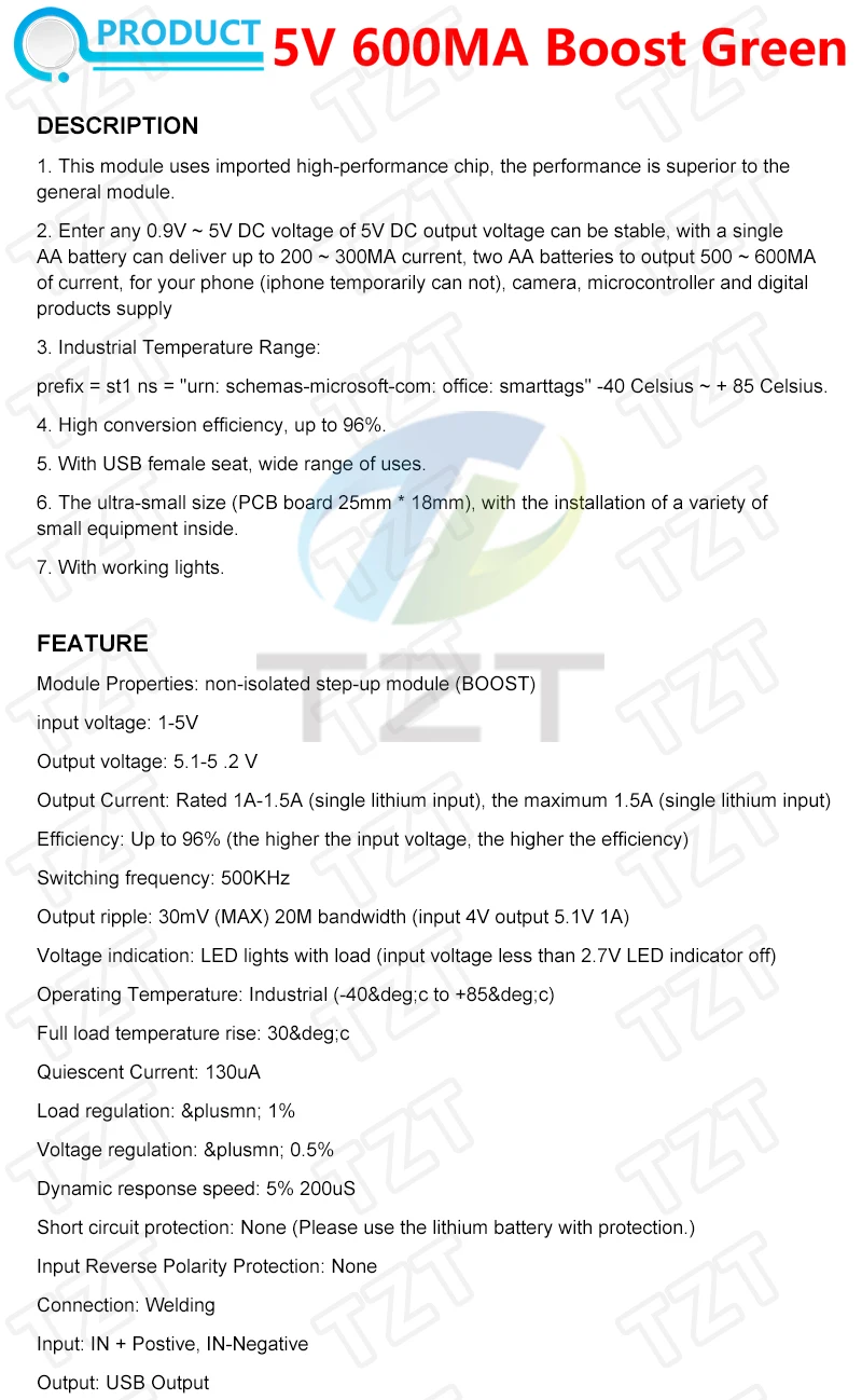 1/3PCS DC-DC USB-Ausgangs-Ladegerät Step-Up Power Boost Modul 0,9V ~ 5V auf 5V 600MA USB Mobile Power Boost Board – Detail 2