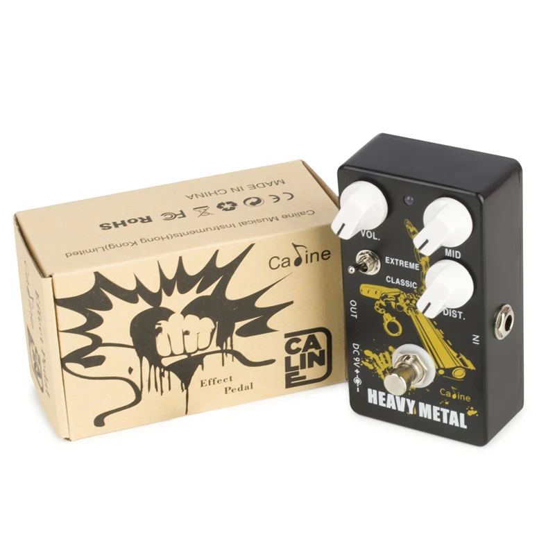 Caline-CP-77 Bounty Hunter Pedal Efeito Guitarra, Heavy Metal, High Gain Distortion, True Bypass, Acessórios de Guitarra