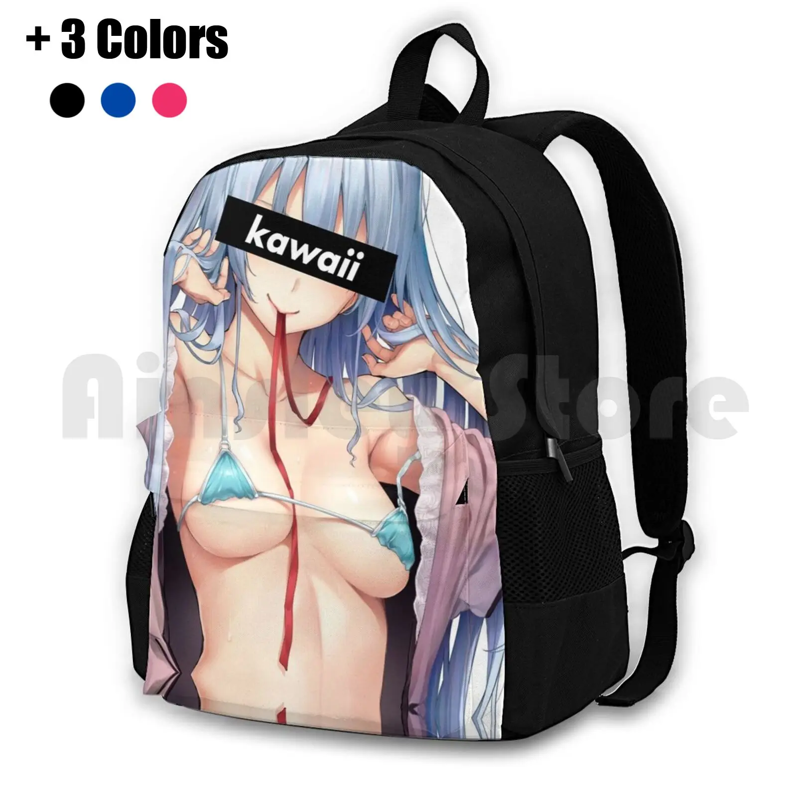 Kawaii Hentai Anime Girl Outdoor Hiking Backpack Waterproof Camping Travel Anime Hentai Lewd Meme Epic Kawaii Weeaboo Cute Edgy