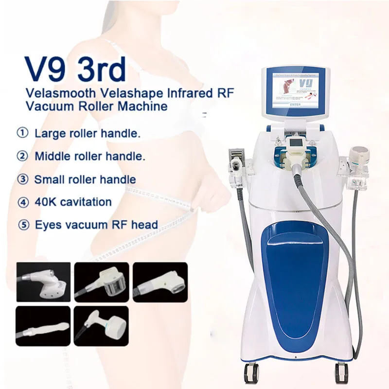 Vacuum Roller Body Slimming Machine V9 Body Shaping Anti Cellulite Skin Tightening Weight Loss Equipment With Cavitation