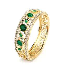 Sunspicems Chic Morocco Bride Jewelry Turkish Bangles Cuff Bracelet For Women Arab Gold Color Wedding Bijoux Indian Bracelet