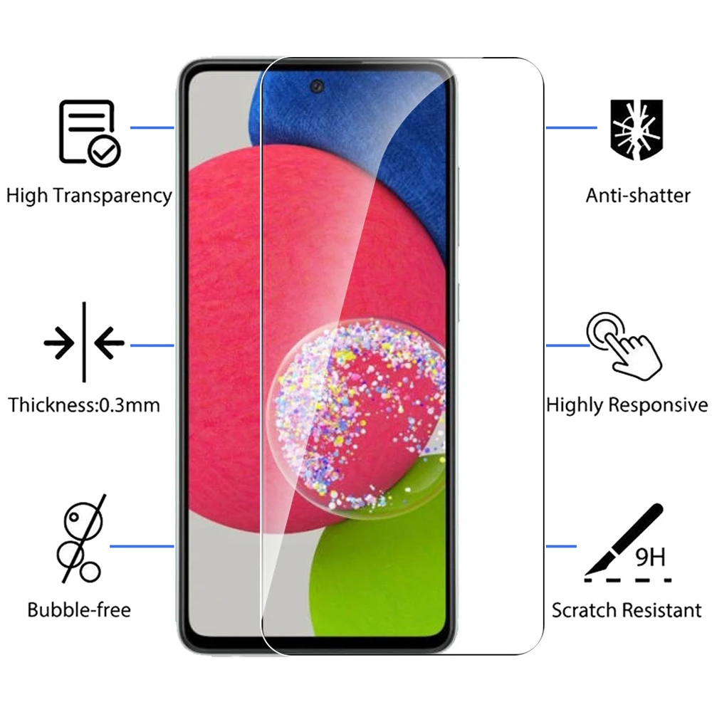 Protector de pantalla para Samsung Galaxy A52S 5G 6,5 "funda de vidrio templado para Samsung A52S A 52S A52 S 5G película protectora de lente de cámara