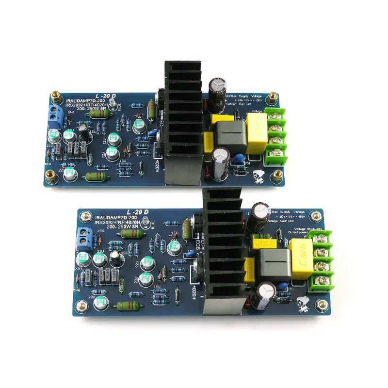 

L20D IRAUDAMP7 IRS2092 Top Class D Audio Amplifier Board 200-250W*2 8ohm Finished Board