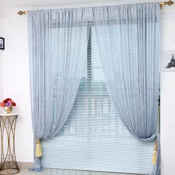 String Curtains in the Living Room Divider Line Valance for Window Solid color Wedding party decoration Curtain