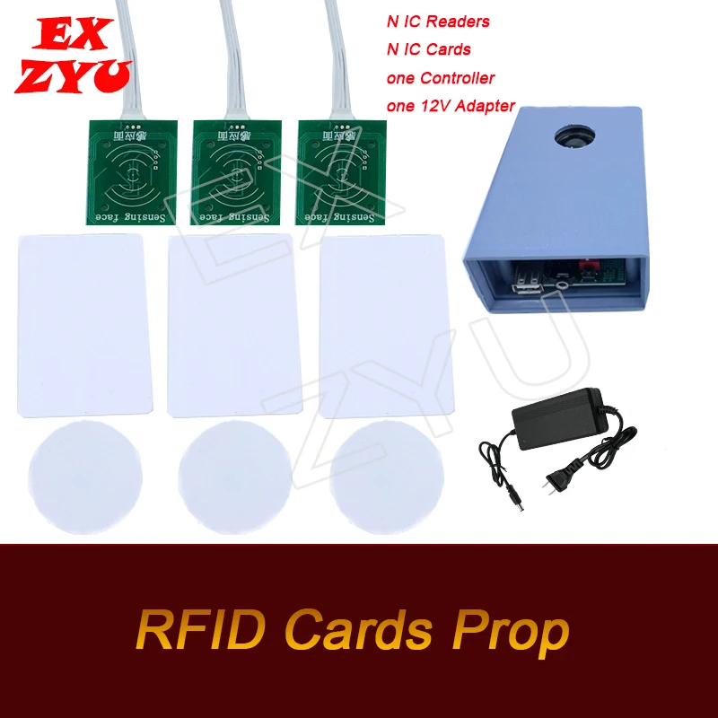 Accesorio de tarjeta RFID para escape de la vida real, lugar de juego, tarjeta de identificación en la derecha, sensores para salir de la Sala de la