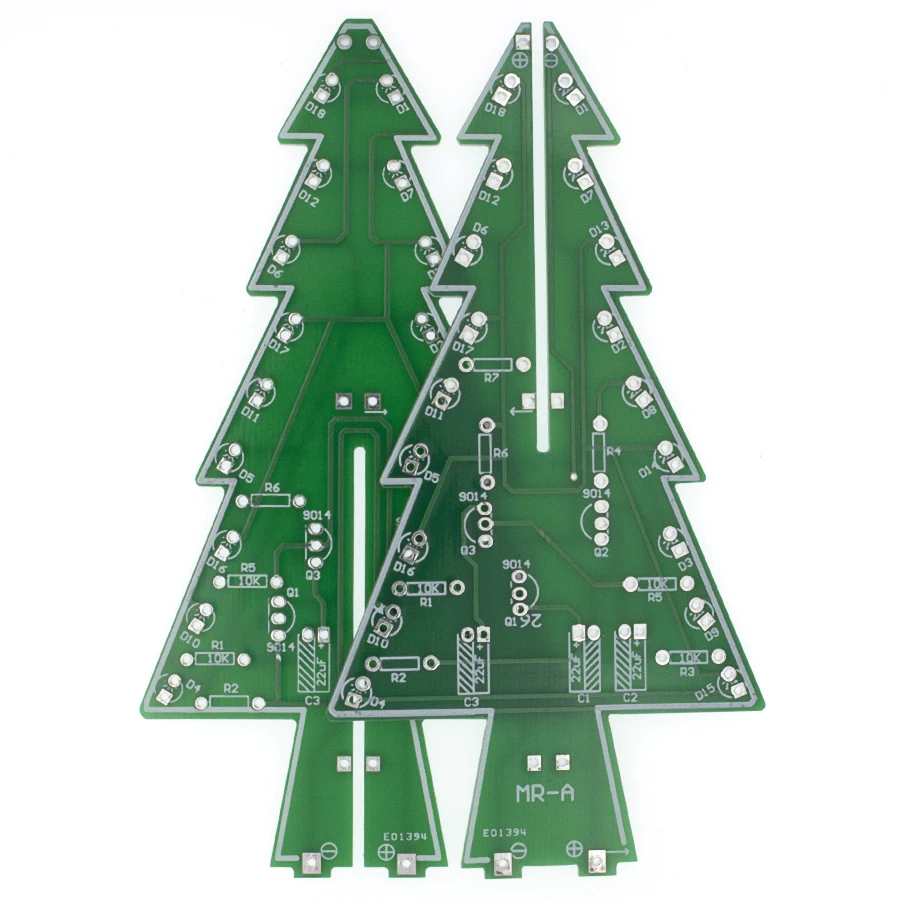 Three-Dimensional 3D Christmas Tree LED DIY Kit Red/Green/Yellow LED Flash Circuit Kit Electronic Fun Suite