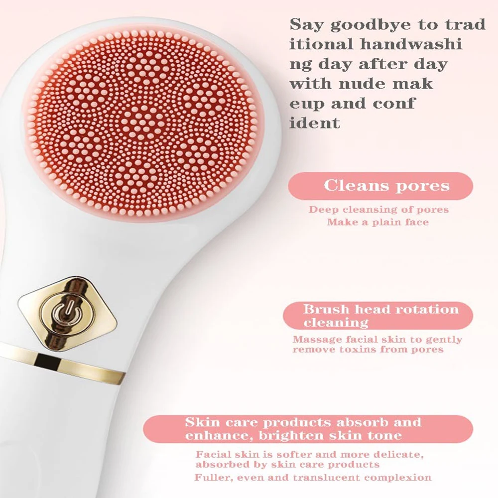 Facial Cleansing Spin Brush Waterproof Electric Face Scrubber Deep Cleaning Skin Exfoliation Makeup Remover Facial Spa Massager