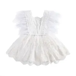 0-24M Infant Baby Girl Princess Rompers Ruffles Sleeveless Feather Tassel Sleeveless Backless Jumpsuit