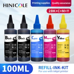 HINICOLE-Kit de tinta universal, apto para Epson, Canon, HP, impressora jato de tinta Brother, cartucho CISS, 100ml