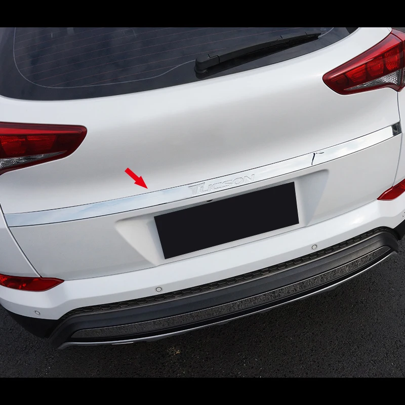 

For Hyundai Tucson 2015 2016 2017 Chrome Rear Trunk Door Handle Cover Tail Gate Trim Bezel Molding Styling Stainless Garnish