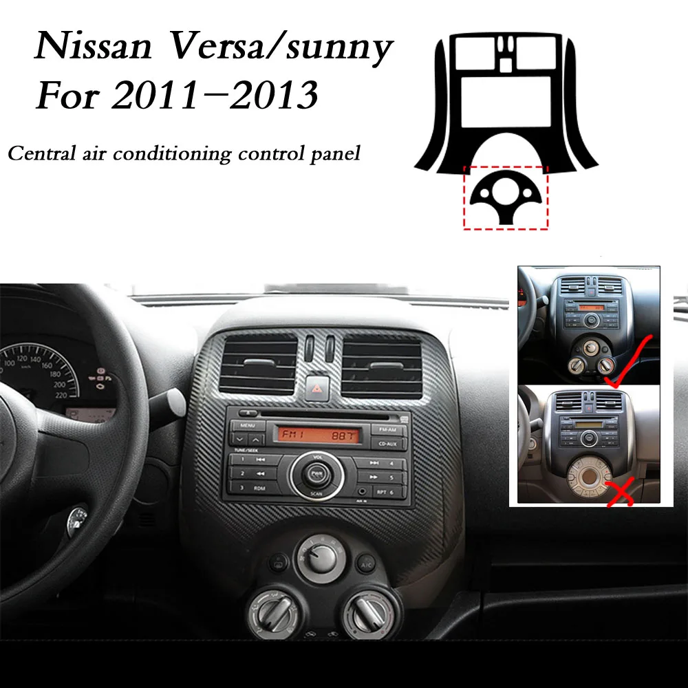 

For Nissan Versa sunny N17 2011-16 Interior Central Control Panel Door Handle Carbon Fiber Sticker Decals Car styling Accessorie