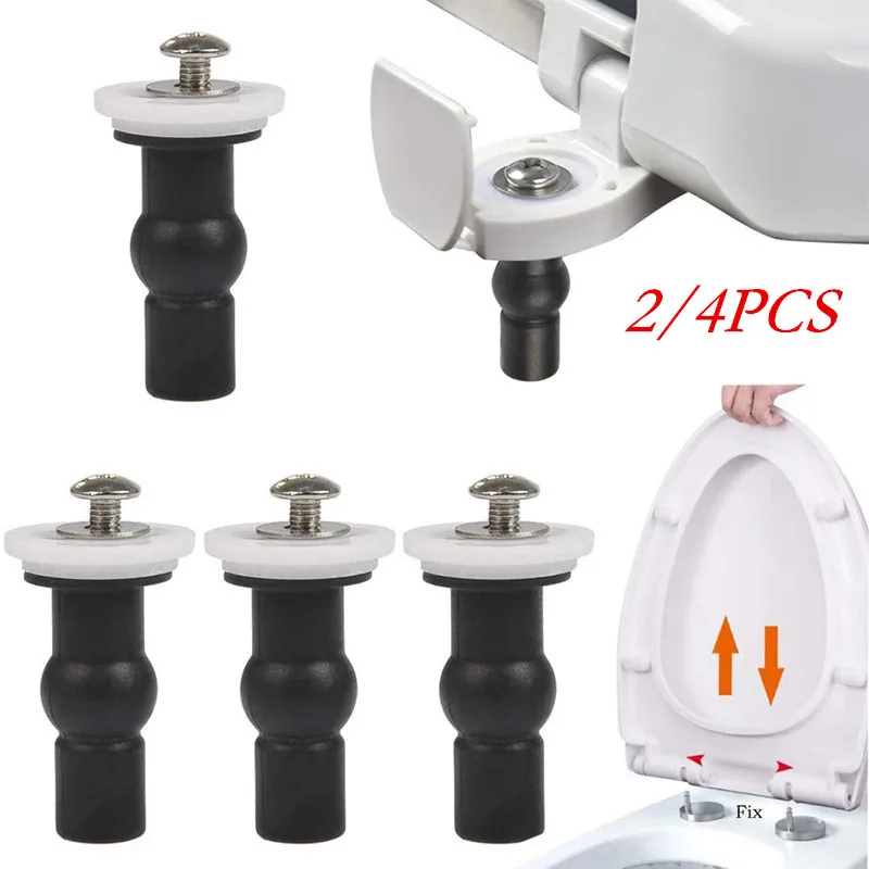 2/4Pcs Toilet Seat Expansion Screw Hinges Tool Easy Install Blind Hole Fixing Nut Small Universal Expanding Rubber Top Screws