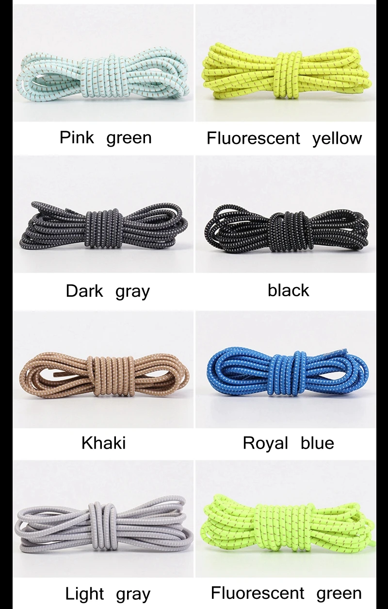 Schnürsenkel ohne Binden, 1 Sekunde, schnell, rundes Kunststoffschloss, elastische Schnürsenkel, geeignet für alle Sportschuhe, Zubehör, Lazy Lace – Detail 10