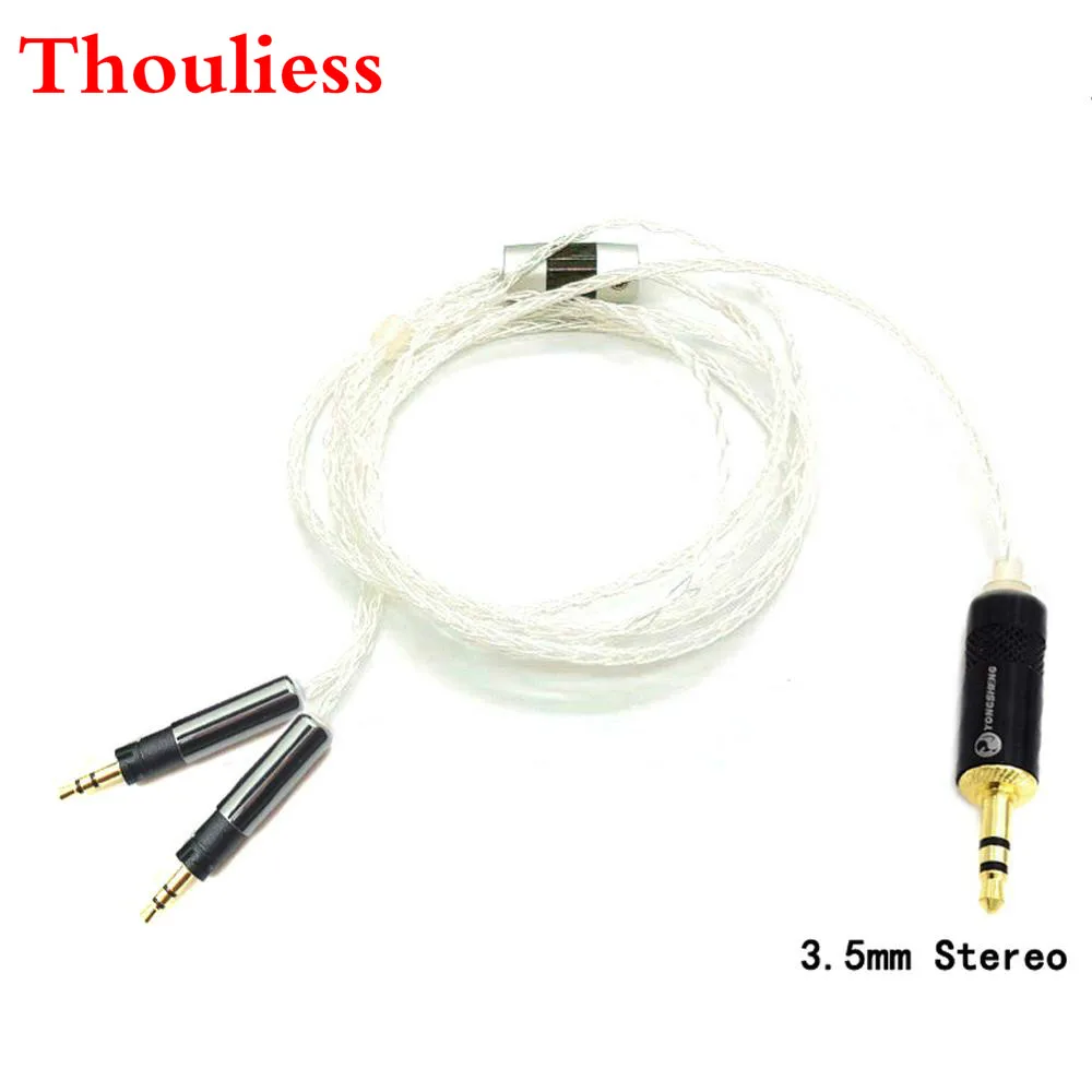 Thouliess Hi-Fi Handmade 3.5mm Stereo 8 Cores 7N OCC Silver Plated R70X  Headphone Upgrade Cable for ATH-R70X R70X headphones