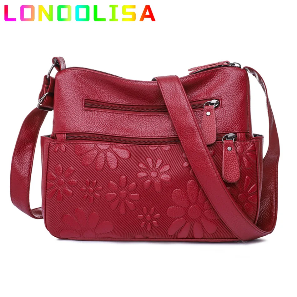 2 Layers Casual Women's Bags New Large Capacity Shoulder Crossbody Handbags and Purse Multi-pocket Leather Messenger Sac Bolsa