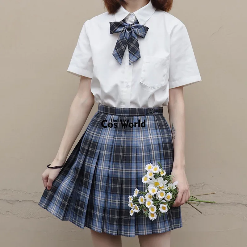 [Sea Island] Girl's Summer High Waist Pleated Skirts Plaid Skirts Women Dress For JK School Uniform Students Cloths