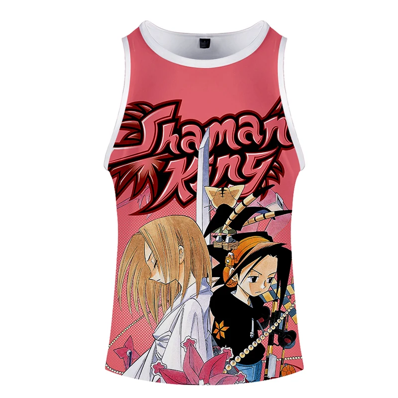 Fashion Harajuku Anime Shaman King Japan Cartoon 3d Bodybuilding Tank Tops Sleeveless Men Women Fitness Vest Casual Cool Clothes