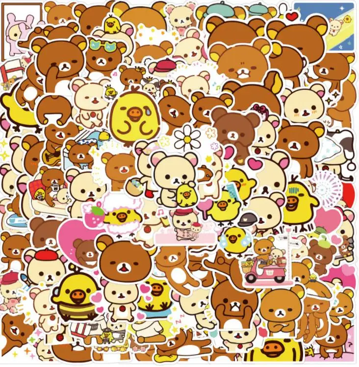 

10/30/50/100 шт. Новинка Rilakkuma для сноуборда, ноутбука, багажа, холодильника, Стайлинг автомобиля, Виниловая наклейка, домашний декор, наклейки