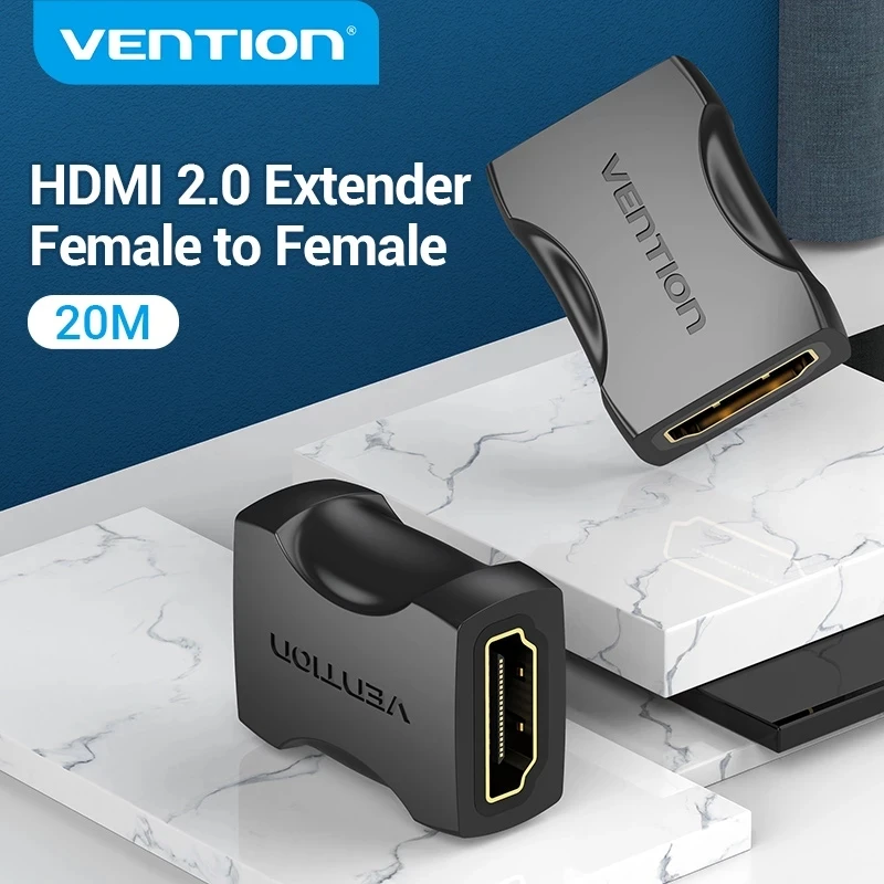 Vention HDMI Extender Female to Female HDMI Cable Extension Adapter for PS4/3 Monitor Nintendo Switch HDMI 2.0 Cable Converter