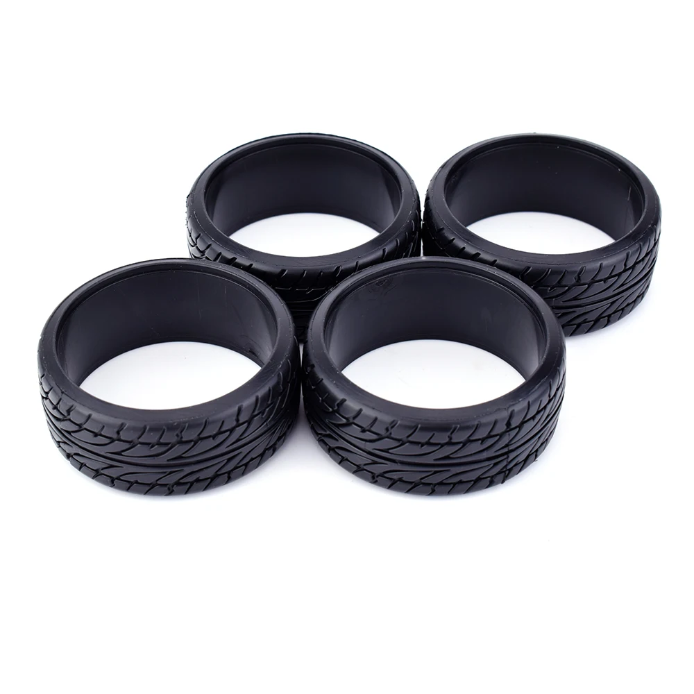 4Pcs AUSTAR Flat Speed Medium Grain Drift Tires 26mm Plastic Hard Tyres For 1/10 TAMIYA HPI Redcat Racing On-Road Racing RC Car