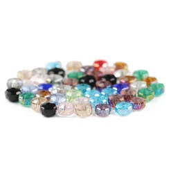 YHBZRET Wheel shape Austrian crystal beads 4x6mm 50pcs Flat round Loose Spacer Glass Bead for Jewelry making Bracelet Women DIY