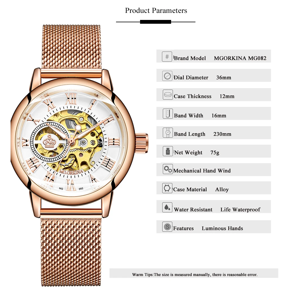 Montre Femme 2024 Top Brand ORKINA Luxury Fashion Mechanical Watches Rose Gold Ladies Skeleton Automatic Wrist Watches for Women