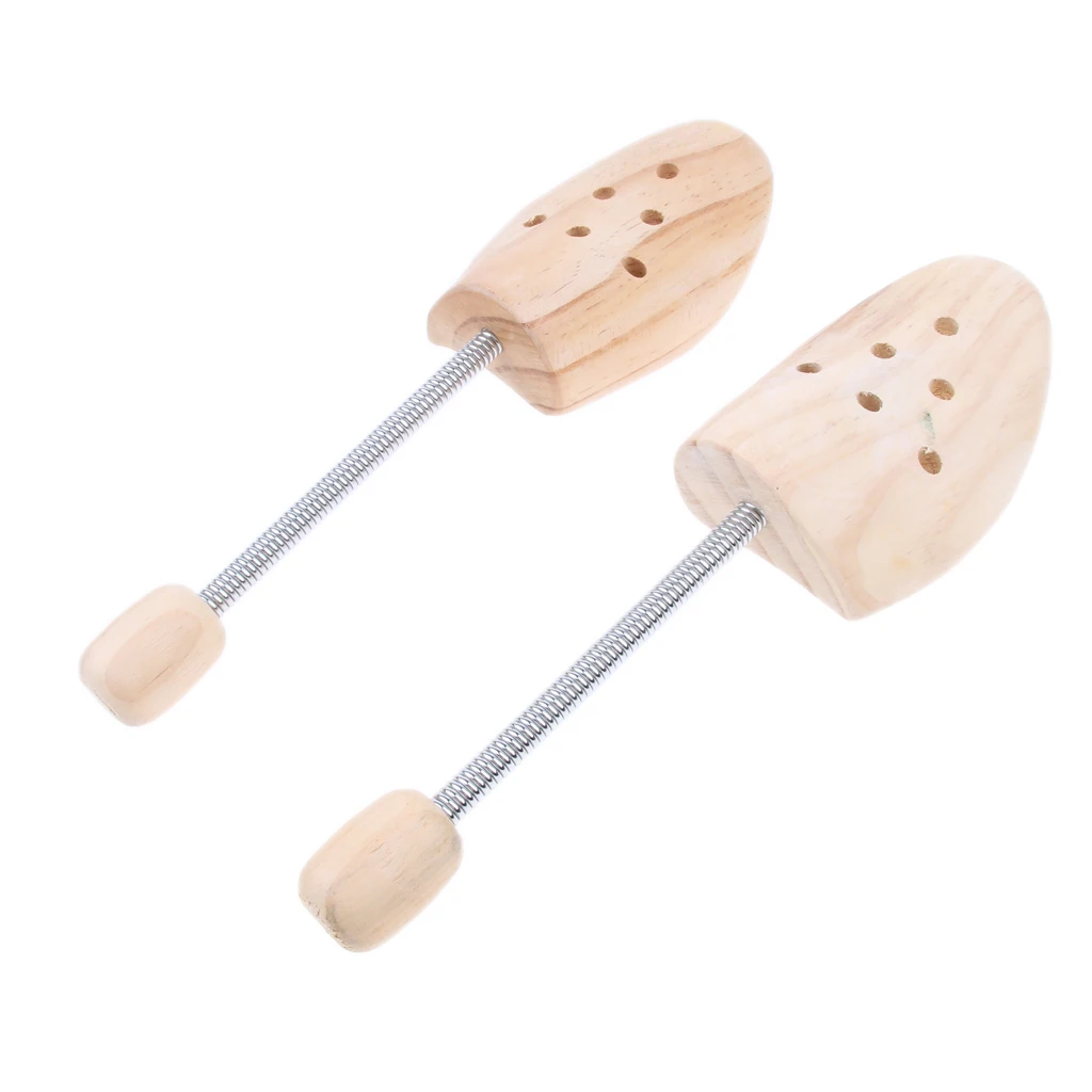 

2pcs Men Women Cedar Stretcher Wood Wooden Shoe Tree Shaper Coil Spring