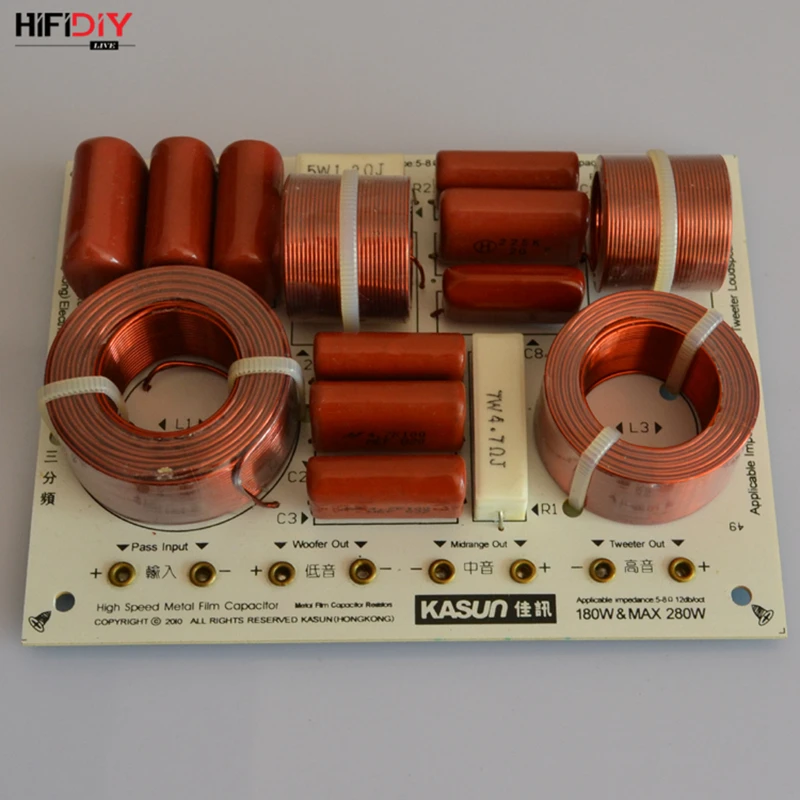 HIFIDIY LIVE  1635 3 Way 3 speaker Unit (tweeter + mid +bass )HiFi Speakers audio  Frequency Divider Crossover Filters
