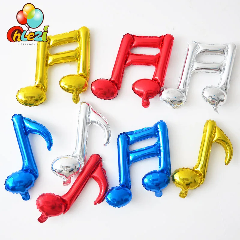 

10pcs Music Symbol Balloons Single Eighth Note Double 16th Note Foil Ball Graduation Ceremony Wedding Birthday Party Decoration