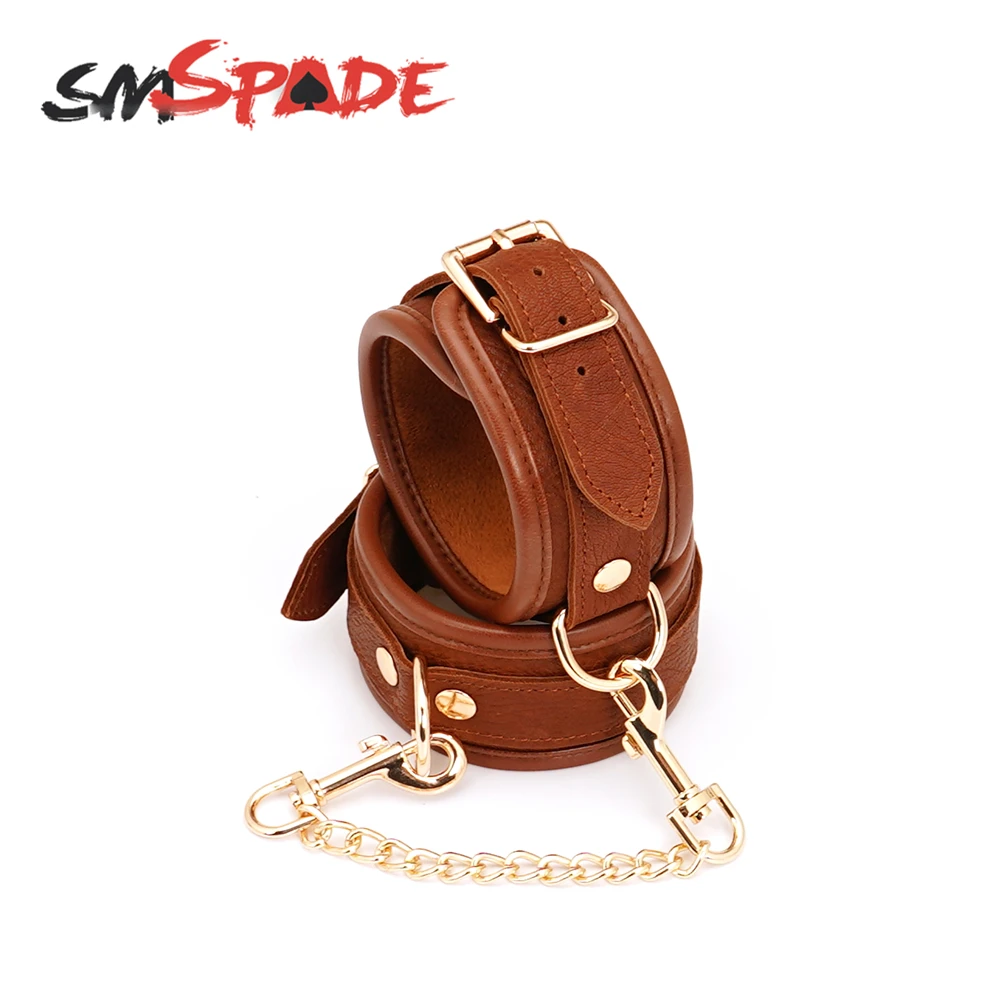 SMSPADE أصفاد جلدية للكاحل BDSM عبودية الوثن الرقيق الجنس لعب للأزواج أصفاد القيود عدة المثيرة الكبار ألعاب الجنس متجر