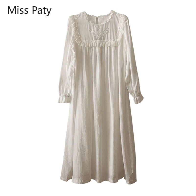 sexy nightwear dress of lace sleeping clothes ladies cotton medieval vintage sleepwear shirt for women nightgown long