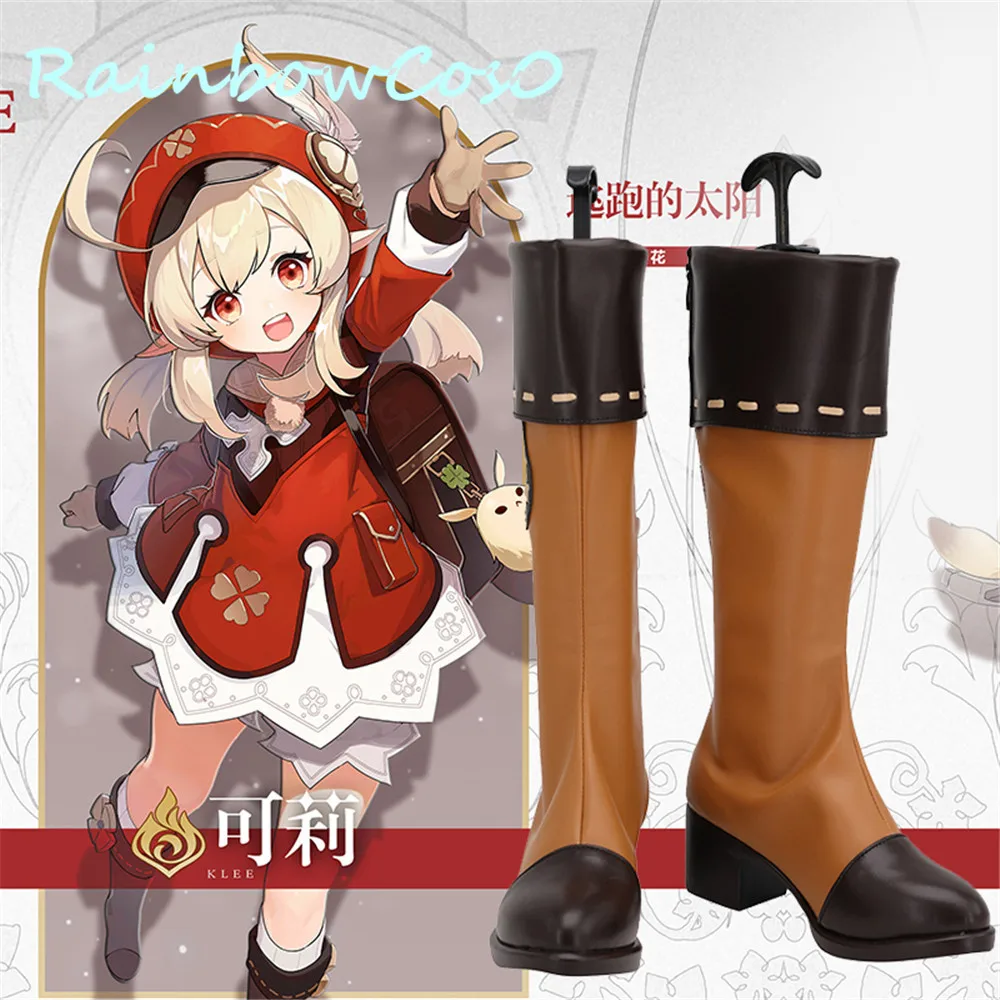 Genshin Tác Động Klee Giày Cosplay Giày Trò Chơi Anime Carnival Hóa Trang Halloween RainbowCos0 W1284